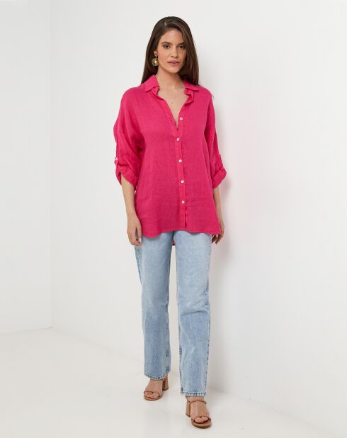 Chemise 100% Lin Melinda fushia