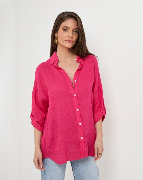 Chemise 100% Lin Melinda fushia