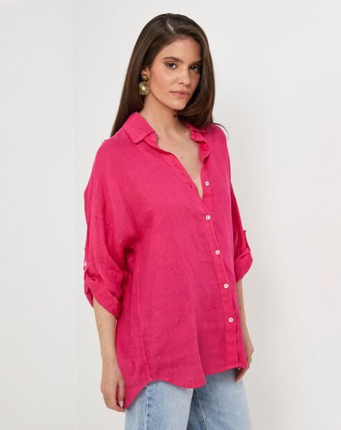 Chemise 100% Lin Melinda fushia