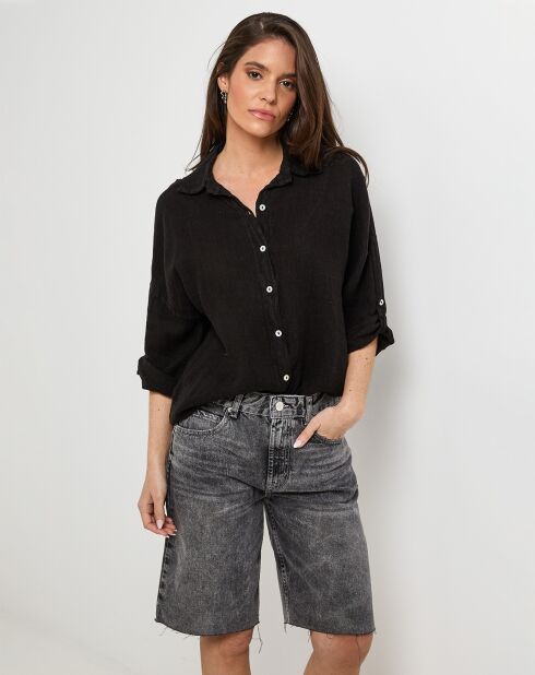 Chemise 100% Lin Melinda noire