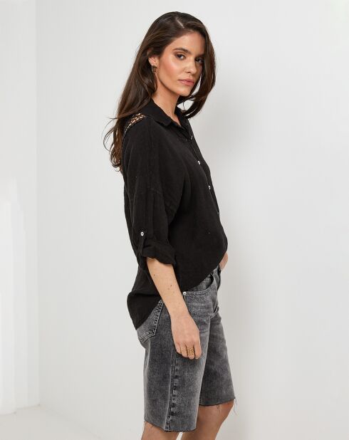 Chemise 100% Lin Melinda noire