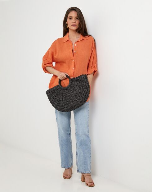 Chemise 100% Lin Melinda orange
