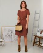 Robe 100% Lin Sophie rouille