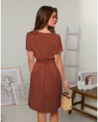 Robe 100% Lin Sophie rouille