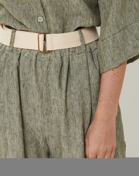 Pantalon 100% Lin Louane kaki