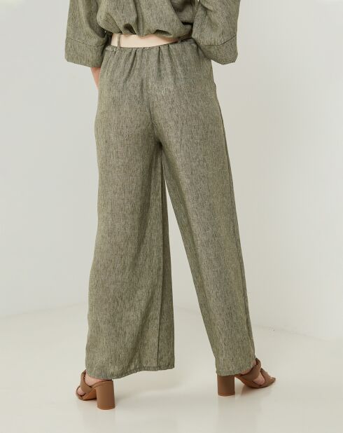 Pantalon 100% Lin Louane kaki