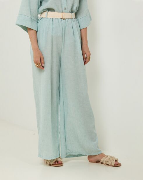 Pantalon 100% Lin Louane menthe