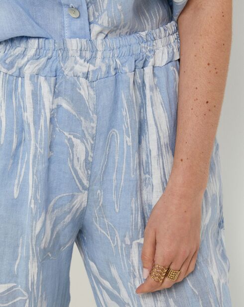 Pantalon 100% Lin Sophie ciel