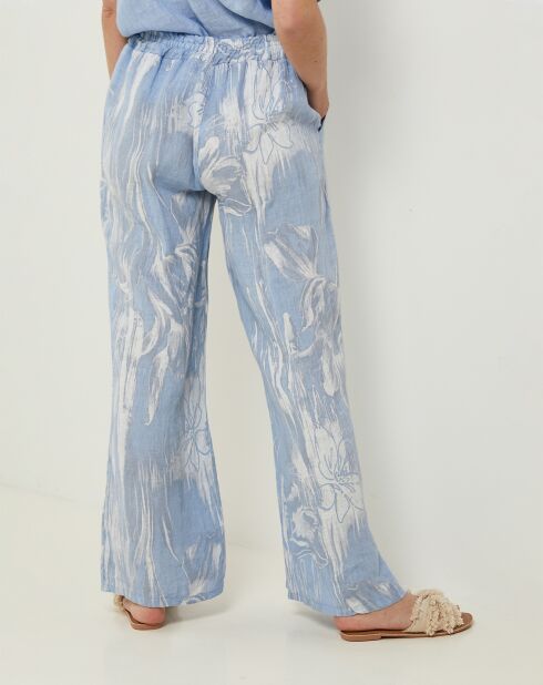 Pantalon 100% Lin Sophie ciel