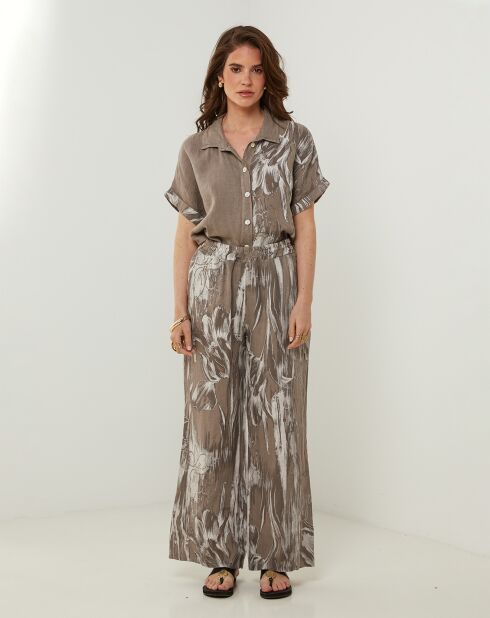 Pantalon 100% Lin Sophie taupe