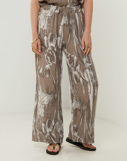 Pantalon 100% Lin Sophie taupe