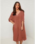 Robe 100% Lin Jessica rouille