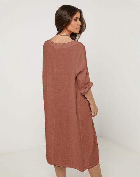 Robe 100% Lin Jessica rouille