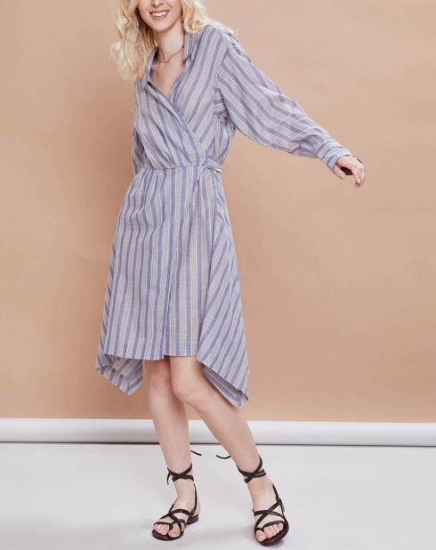 Robe Malorie Pastel rayée bleue