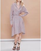 Robe Malorie Pastel rayée rouge/bleu