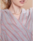 Robe Malorie Pastel rayée rouge/bleu