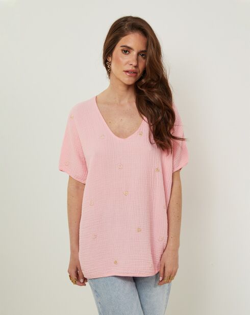 Top 100% Lin Phoebe rose pâle