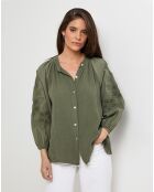 Chemise 100% Lin Ambre kaki