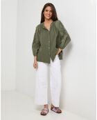 Chemise 100% Lin Ambre kaki