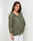 Chemise 100% Lin Ambre kaki