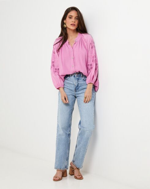 Chemise 100% Lin Ambre rose