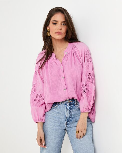 Chemise 100% Lin Ambre rose