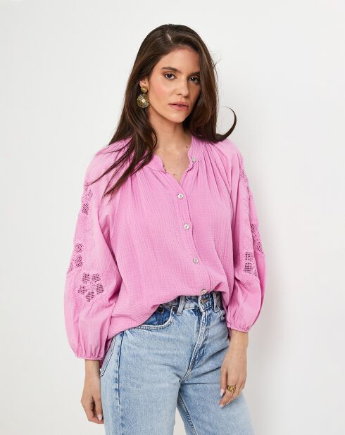 Chemise 100% Lin Ambre rose