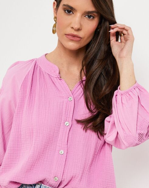 Chemise 100% Lin Ambre rose