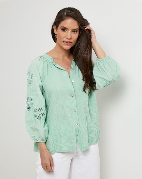Chemise 100% Lin Ambre verte