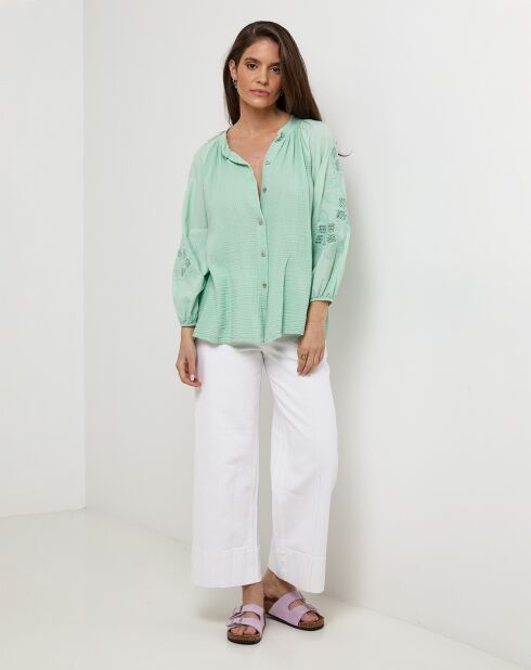 Chemise 100% Lin Ambre verte