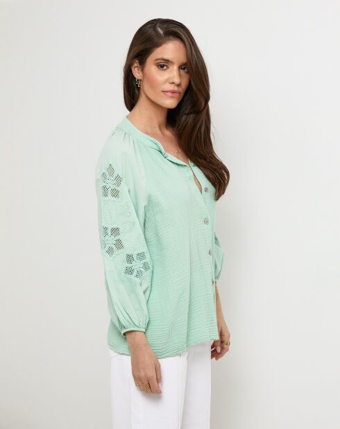 Chemise 100% Lin Ambre verte