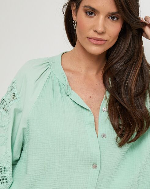 Chemise 100% Lin Ambre verte