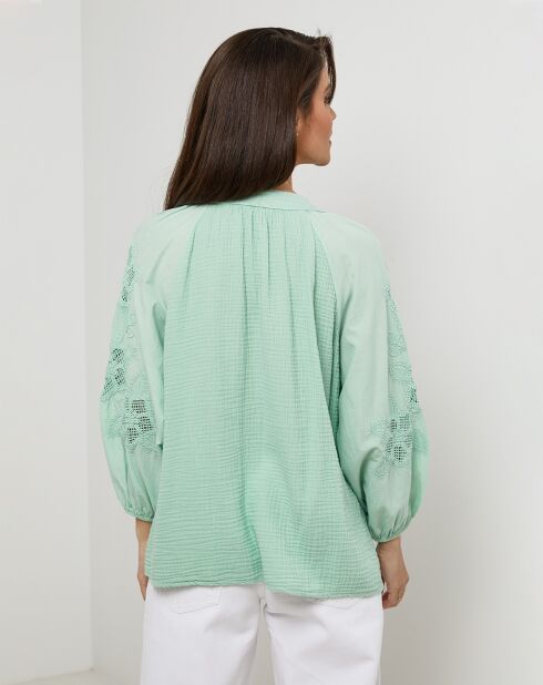 Chemise 100% Lin Ambre verte