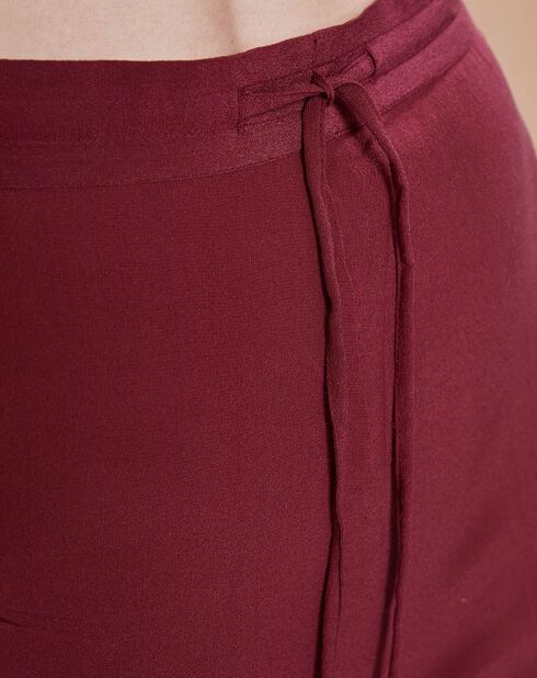 Pantalon en Crêpe de Soie Tiago noir tomate