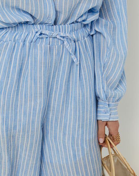 Pantalon 100% Lin Giogia ciel