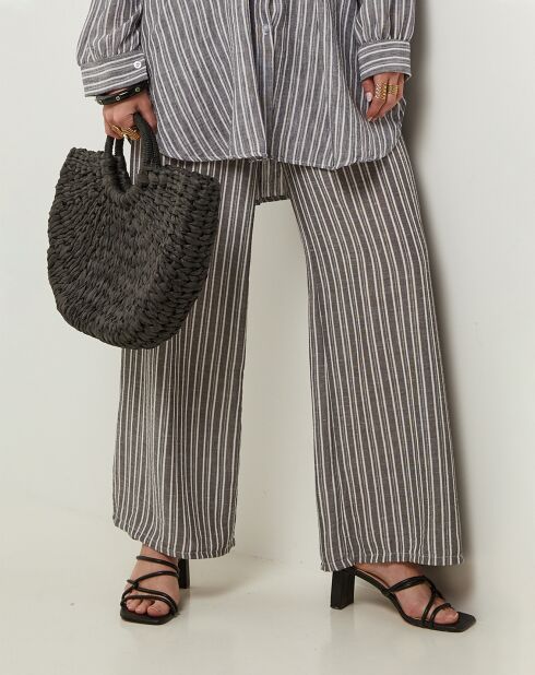 Pantalon 100% Lin Giogia royal