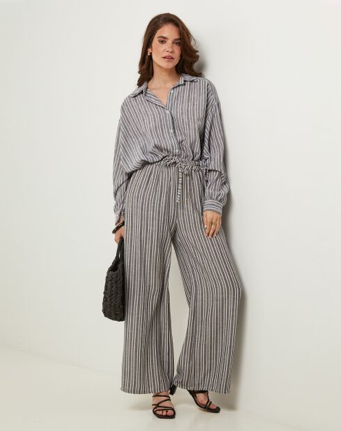 Pantalon 100% Lin Giogia royal
