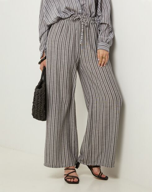 Pantalon 100% Lin Giogia royal