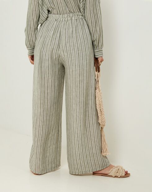 Pantalon 100% Lin Giogia kaki