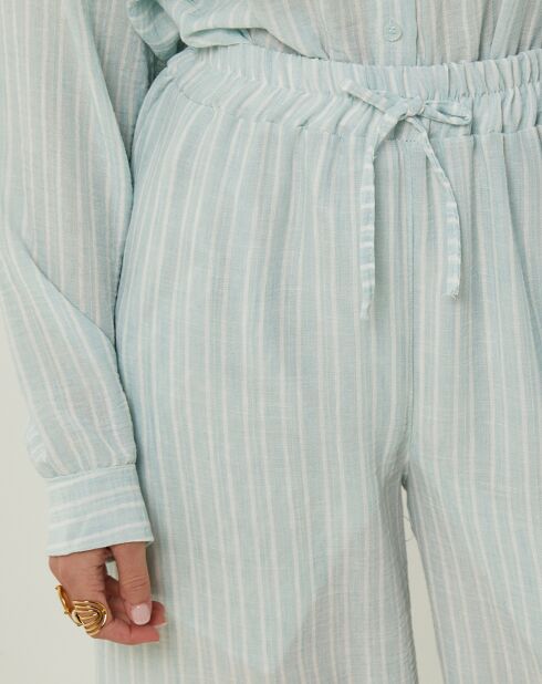 Pantalon 100% Lin Giogia menthe