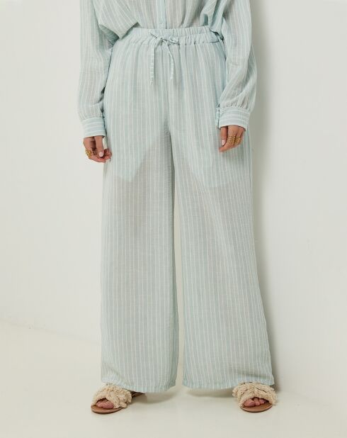 Pantalon 100% Lin Giogia menthe