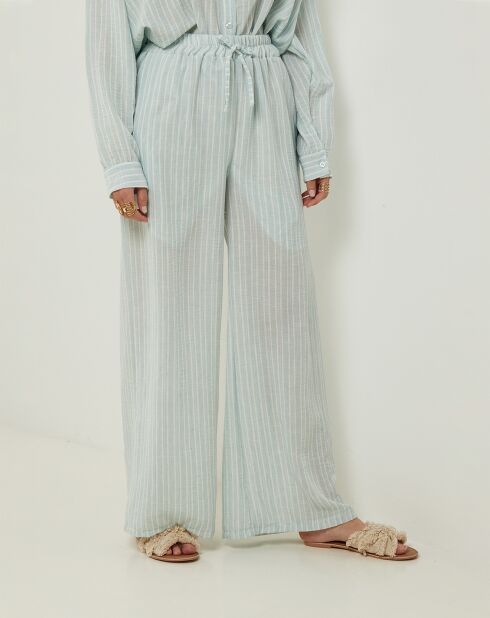 Pantalon 100% Lin Giogia menthe