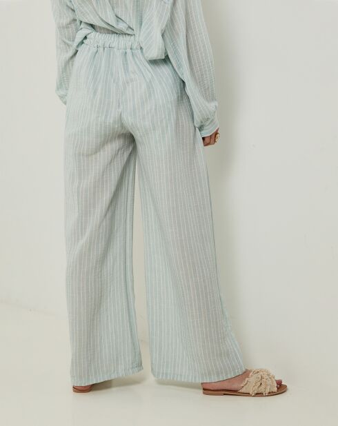 Pantalon 100% Lin Giogia menthe