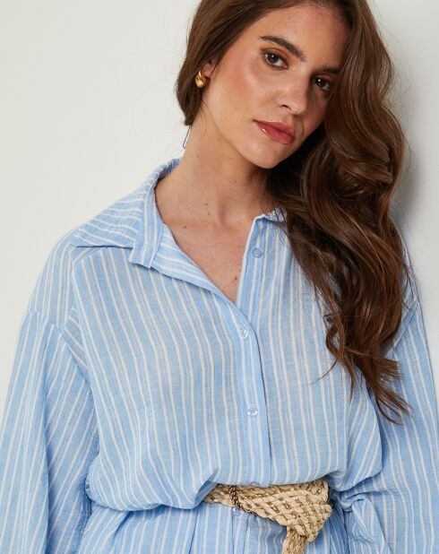 Chemise 100% Lin Veronique ciel