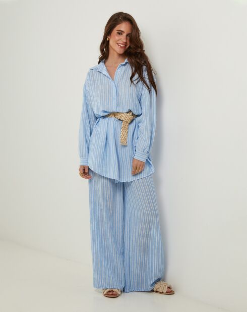 Chemise 100% Lin Veronique ciel