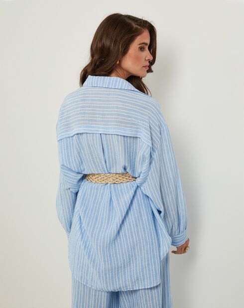 Chemise 100% Lin Veronique ciel