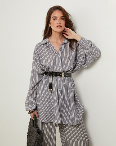 Chemise 100% Lin Veronique grise