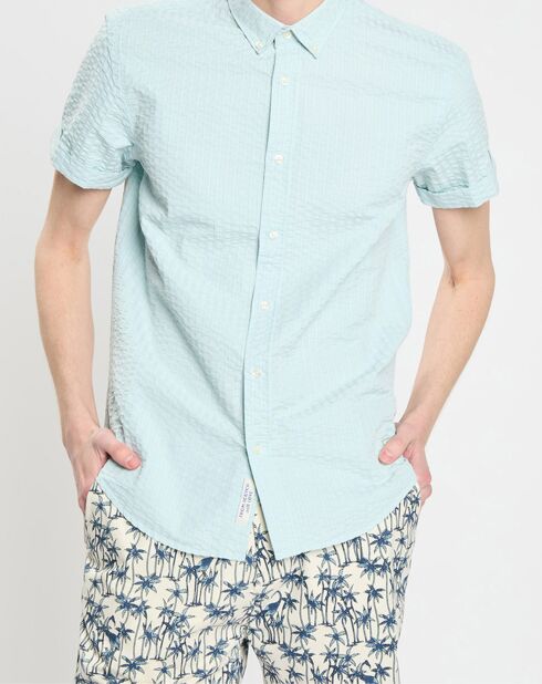 Chemise Regular Fit unie vert d'eau