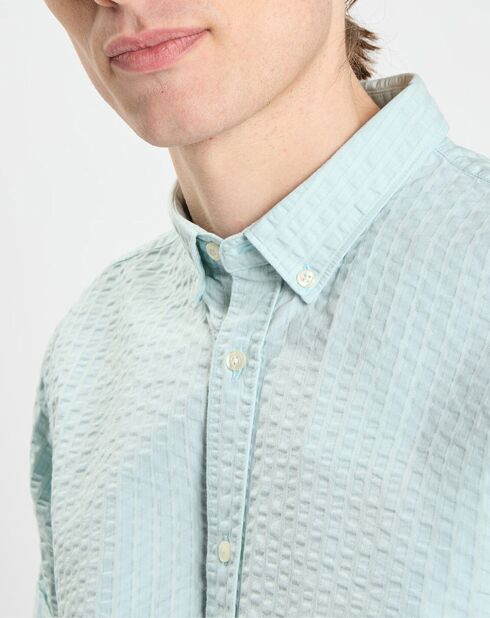 Chemise Regular Fit unie vert d'eau