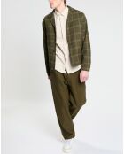 Pantalon à pinces en Laine mélangée kaki